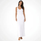 Sleeveless Bodycon Wedding Guest Dress Knit White 6