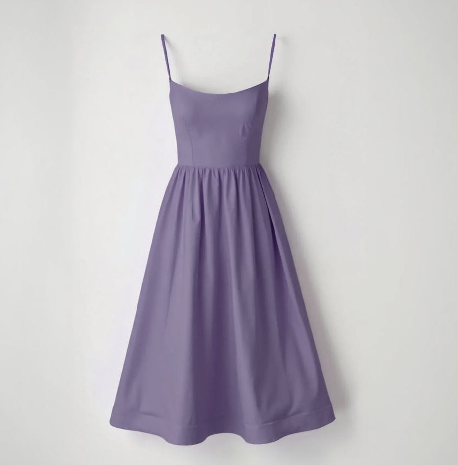Sleeveless Flowy Dress Midi Summer Lilac 1