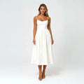 Sleeveless Flowy Dress Midi Summer White 12
