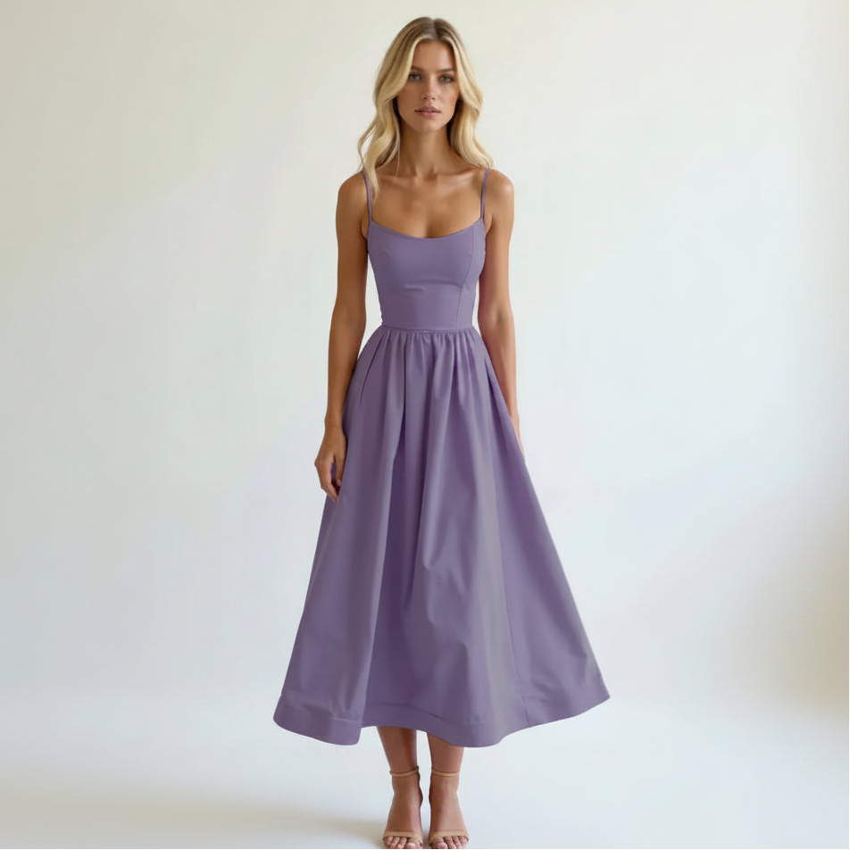 Sleeveless Flowy Dress Midi Summer Lilac 2