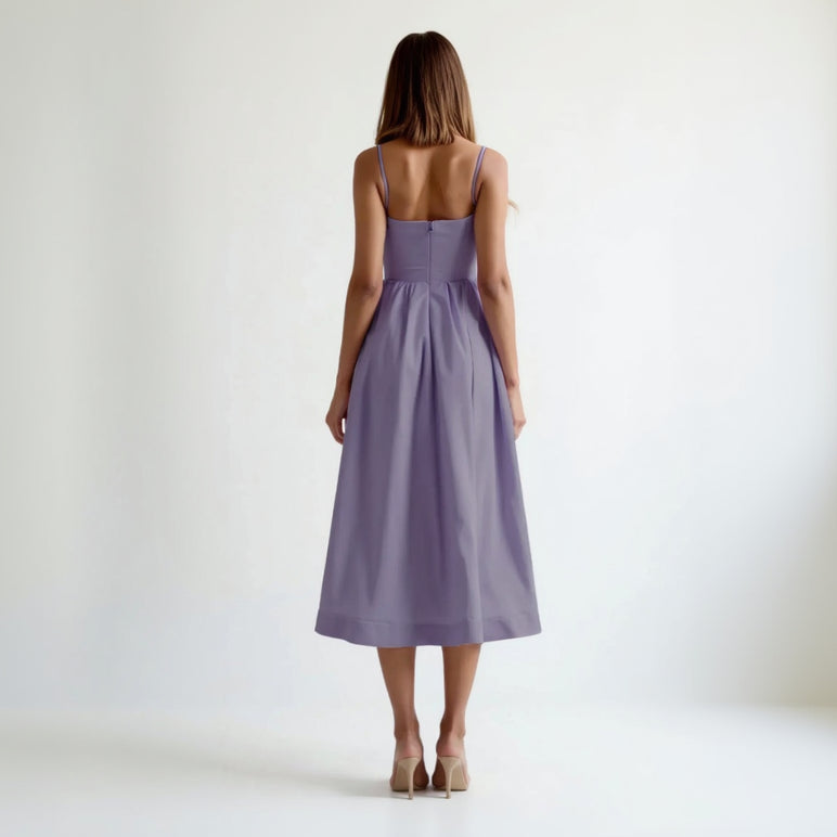 Sleeveless Flowy Dress Midi Summer Lilac 3