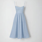 Sleeveless Flowy Dress Midi Summer Blue 4