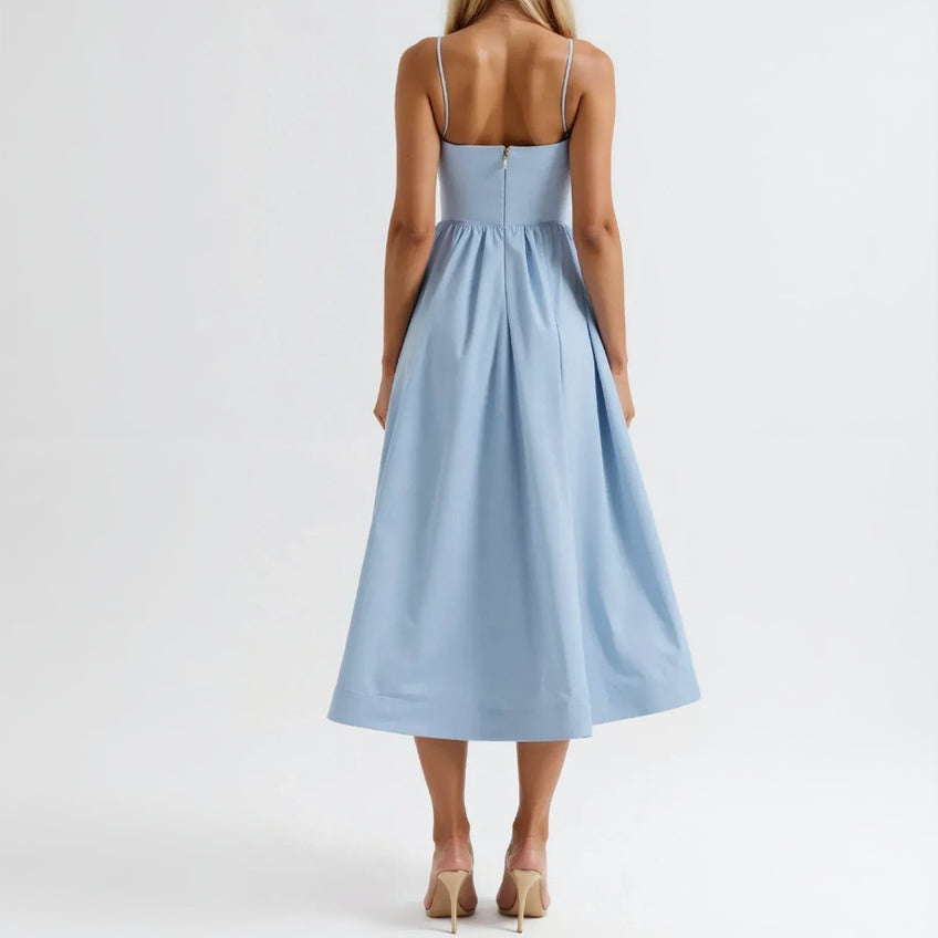 Sleeveless Flowy Dress Midi Summer Blue 5