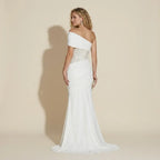 Sparkly Ruched Formal Maxi Dress White 5