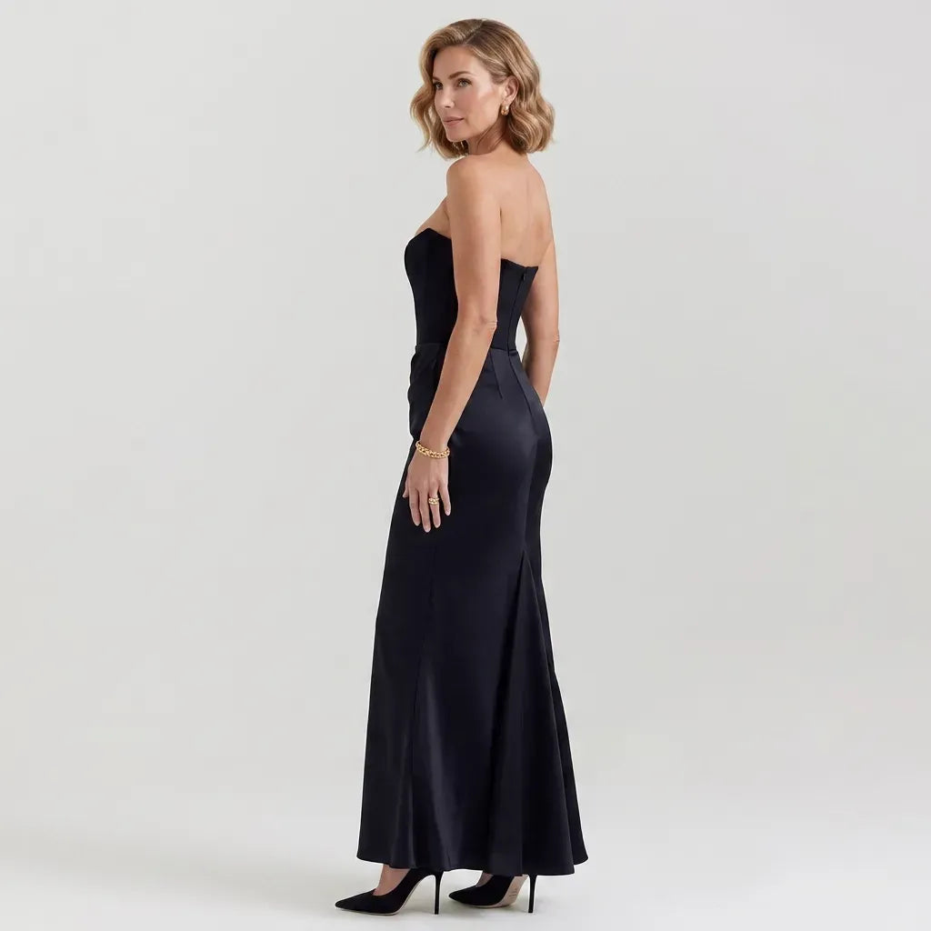 Strapless Boned Corset Dress Black 2