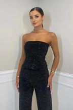 Strapless Glitter Two-Piece Set in Black – 6