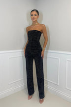 Strapless Glitter Two-Piece Set in Black – 7