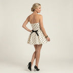 Strapless Skater Polka Dot Mini Dress White 1