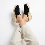 Suede Wedge Shoes Closed Toe Black 4