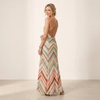 Summer Crochet Dress with Spaghetti Straps Beige 4
