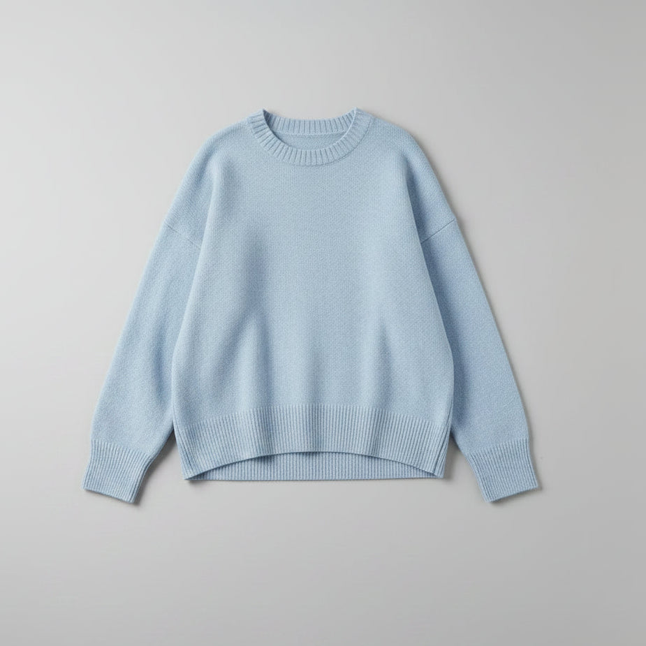 Sweater in Oversized Fit with Ribbed Detail Light Blue 1
