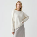 Sweater in Oversized Fit with Ribbed Detail White 3