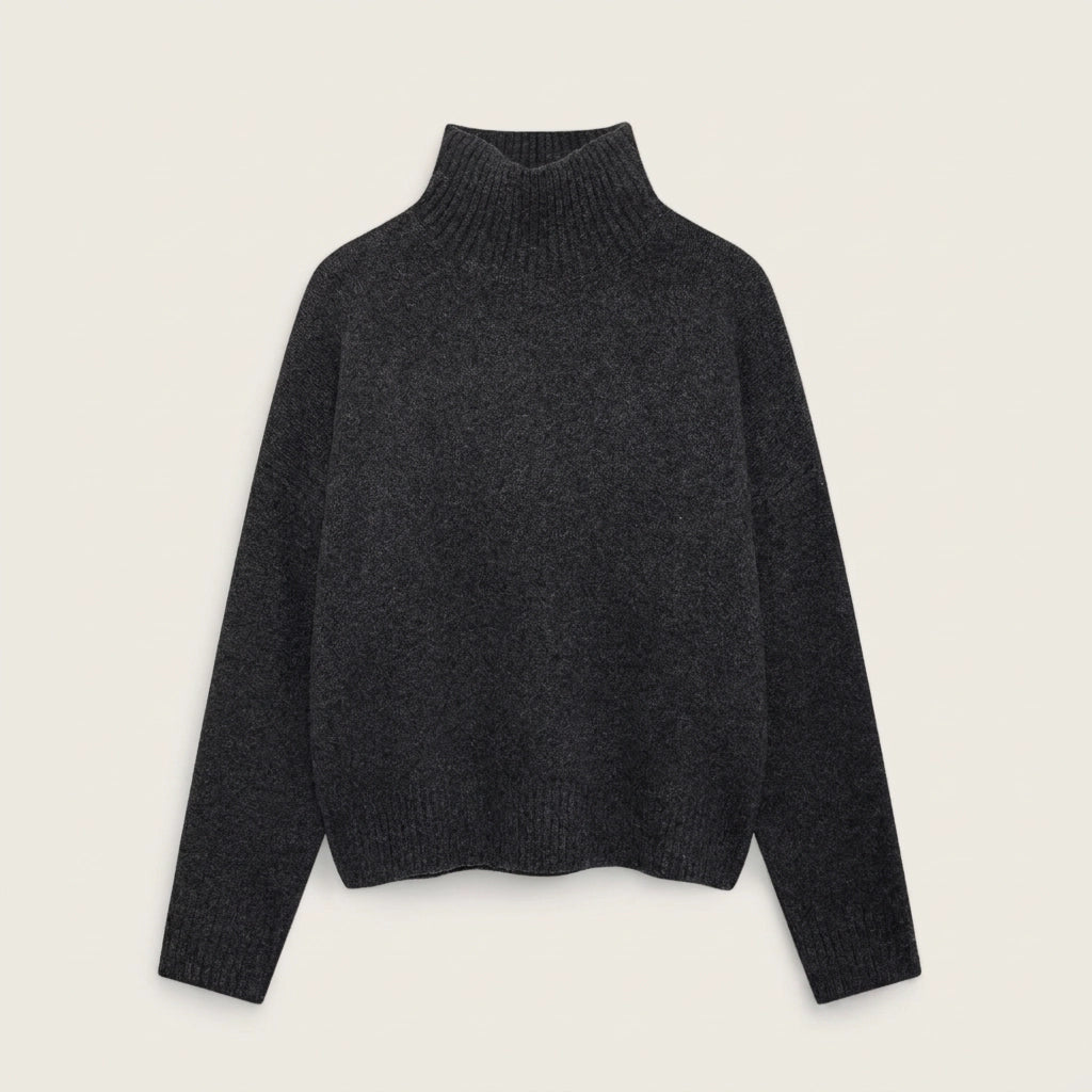 Sweater in Oversized Fit with Ribbed Knit for Winter Dark Gray 1