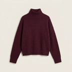 Sweater in Oversized Fit with Ribbed Knit for Winter Dark Red 2