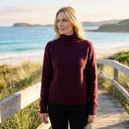 Sweater in Oversized Fit with Ribbed Knit for Winter Dark Red 3