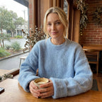Soft Knit Oversized Crew Neck Jumper Blue 3