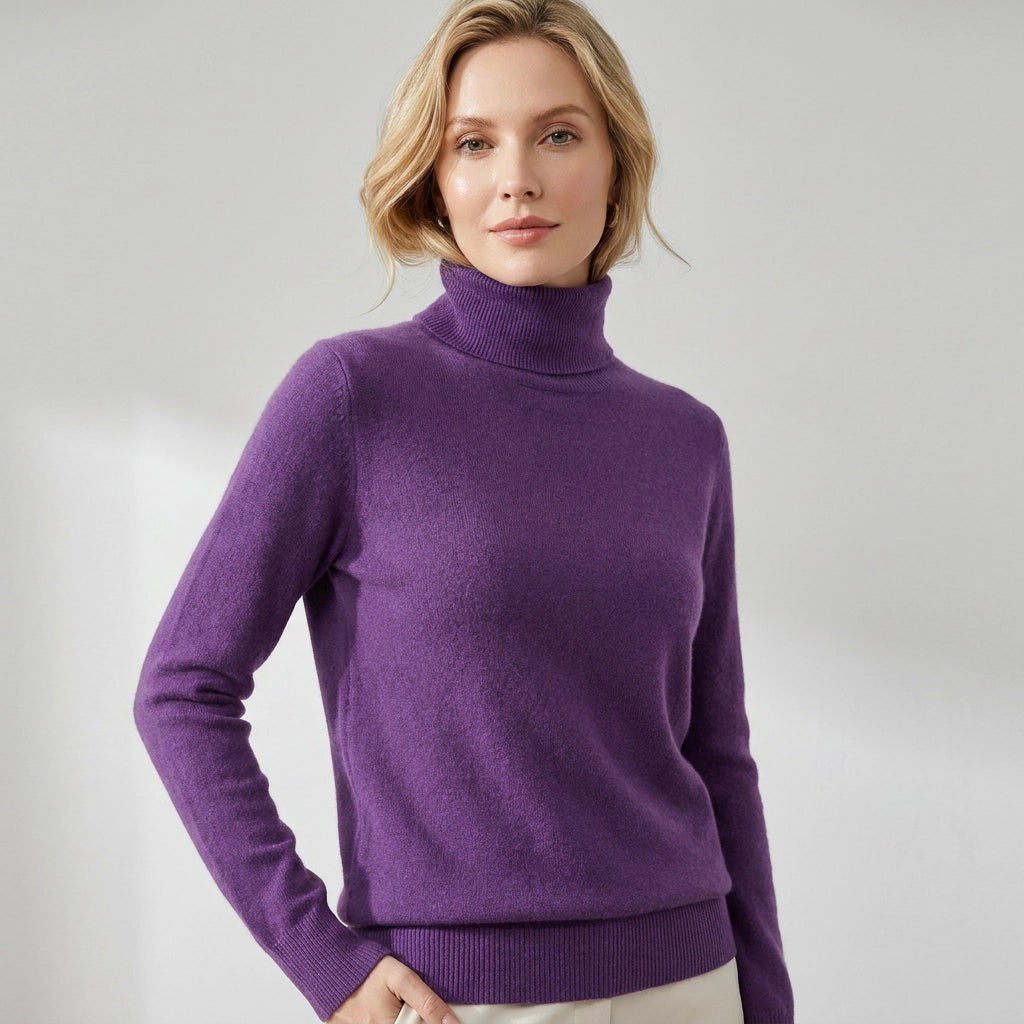 Sweater Turtleneck for Business Casual Purple 10