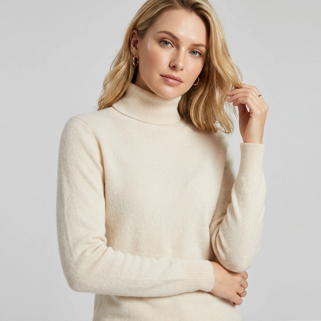Sweater Turtleneck for Business Casual Beige 3