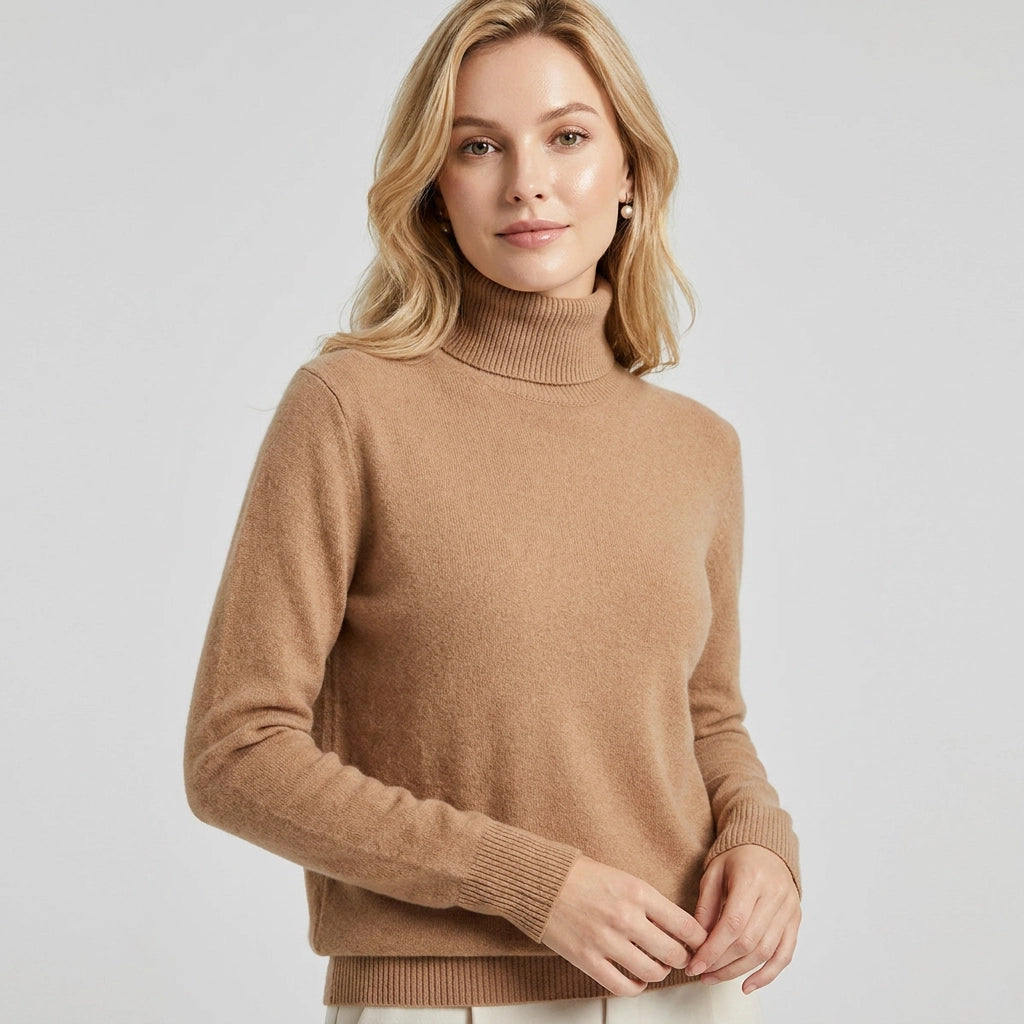 Sweater Turtleneck for Business Casual Brown 4
