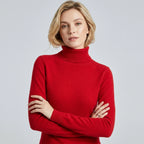 Sweater Turtleneck for Business Casual Red 9