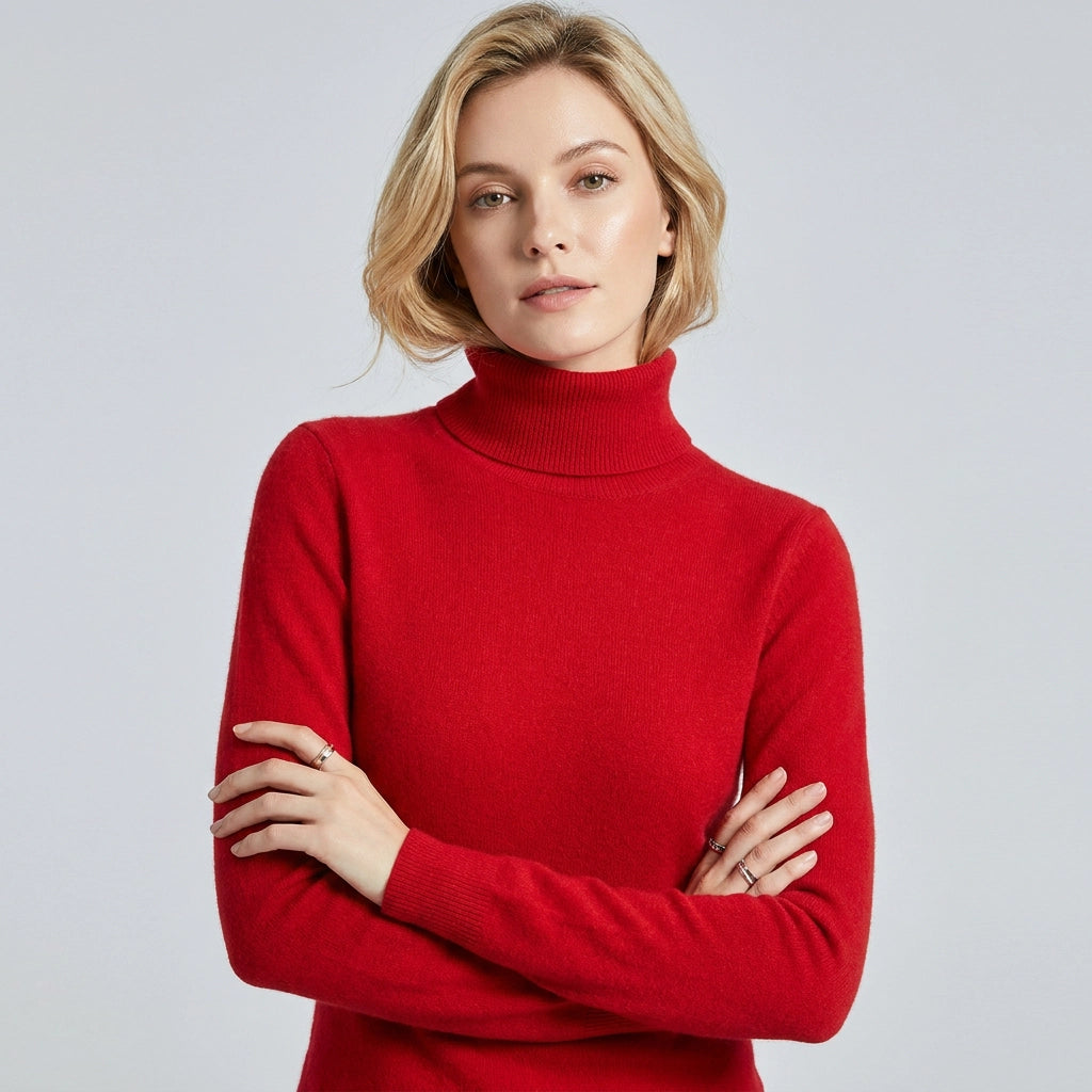Sweater Turtleneck for Business Casual Red 9