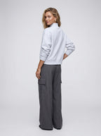 Jumper with Mock Neck and Dropped Shoulders Light Grey 3