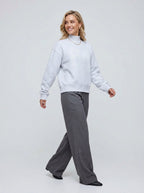 Jumper with Mock Neck and Dropped Shoulders Light Grey 4