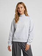 Jumper with Mock Neck and Dropped Shoulders Light Grey 5