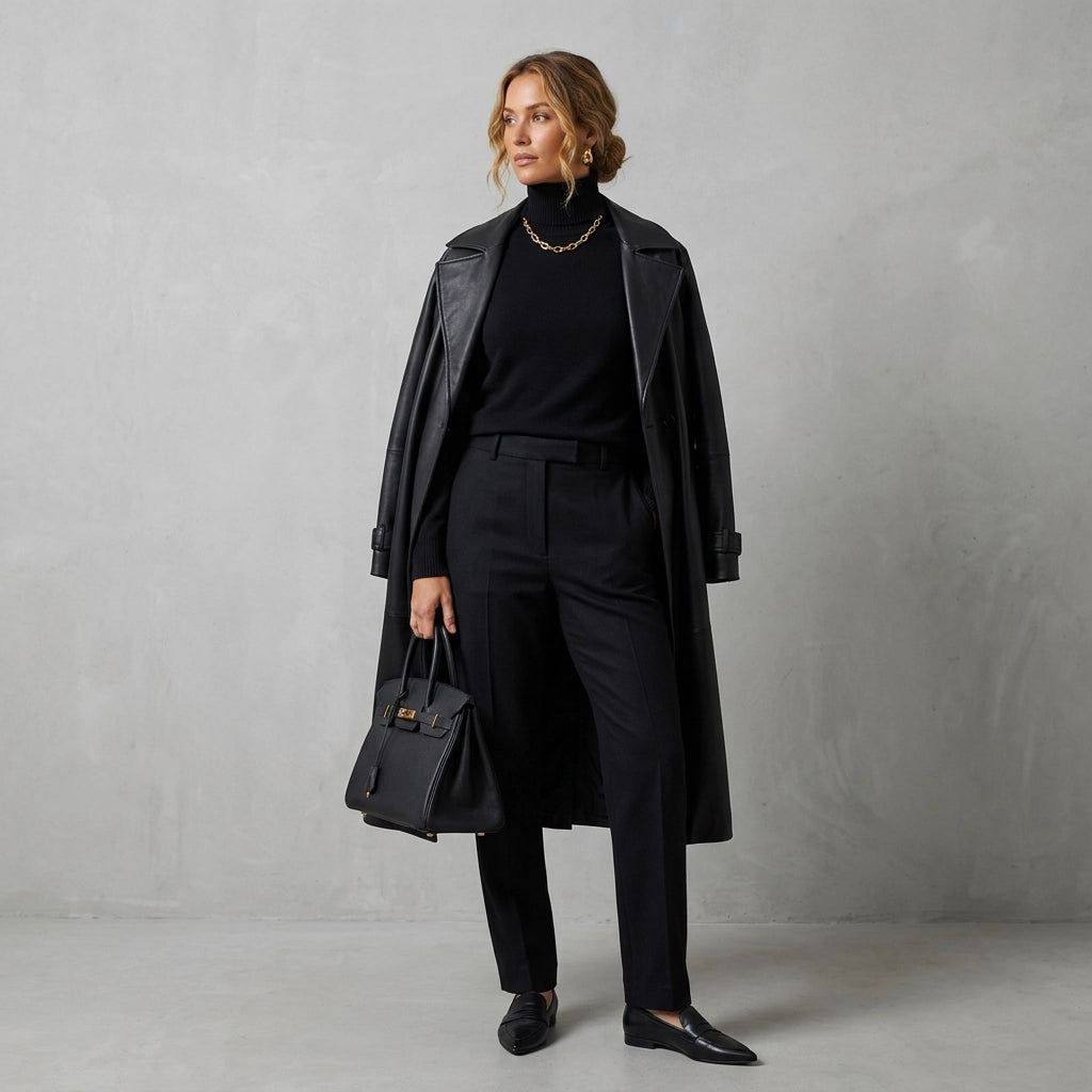 Sweater with Turtleneck in Slim Fit for Business Casual Black 11