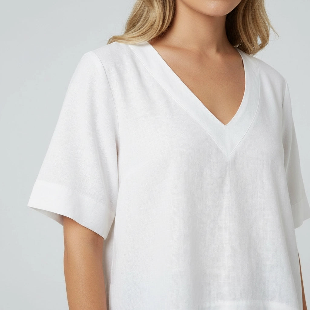Women's V-Neck Loose Fit Top
