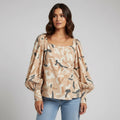 Square Neck Puff Sleeve Blouse
