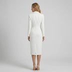 Tailored Blazer Dress Midi Professional White 3