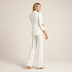 Tailored Co ord Set with Wide Leg Blazer White 1