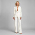 Tailored Co ord Set with Wide Leg Blazer White 3