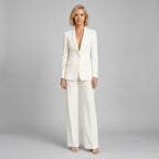 Tailored Co ord Set with Wide Leg Blazer White 3