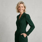 Tailored Formal Jumpsuit with Structured Silhouette Dark Green 9