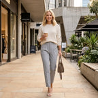 Tailored High Waisted Pants with Pockets Grey 2