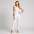 Tailored High Waisted Pants with Pockets White 5