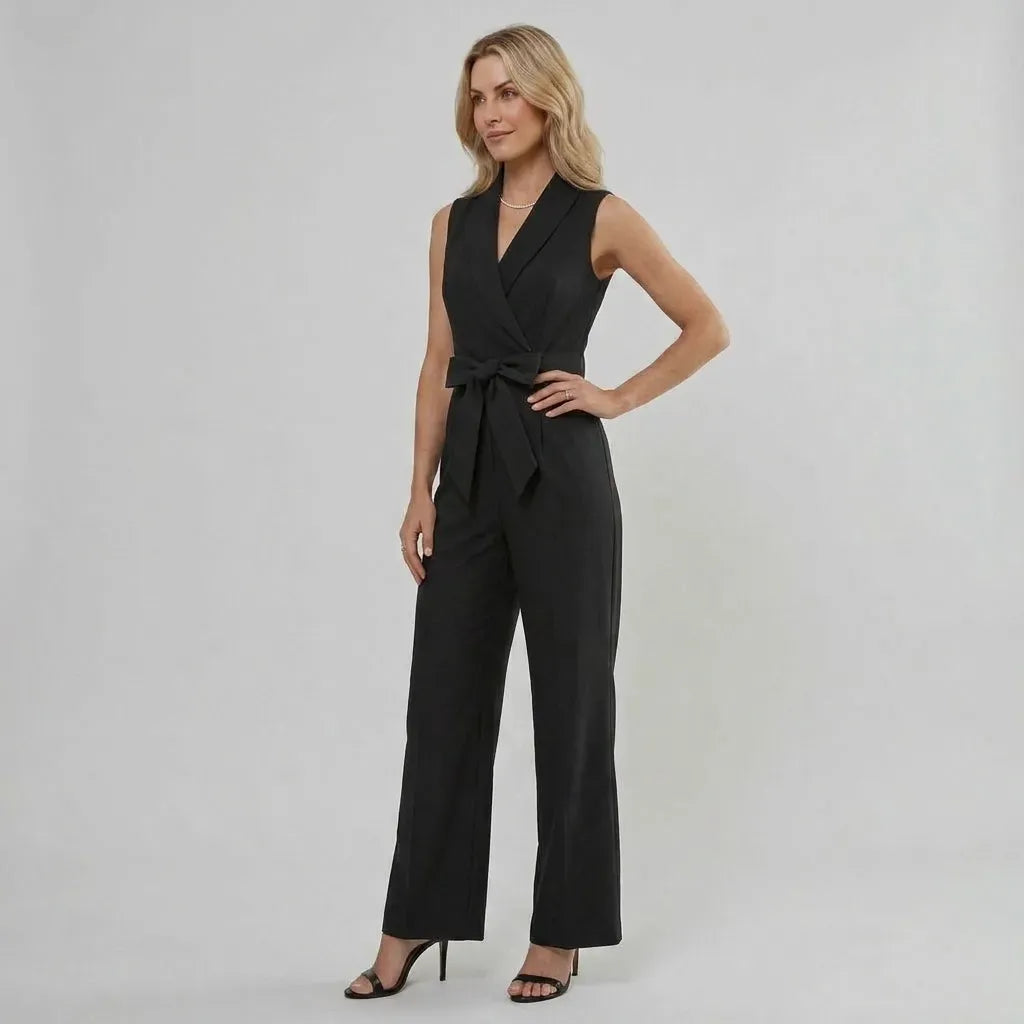 Tailored Jumpsuit with Wrap Detail Black 2