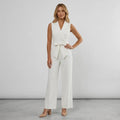 Tailored Jumpsuit with Wrap Detail White 3