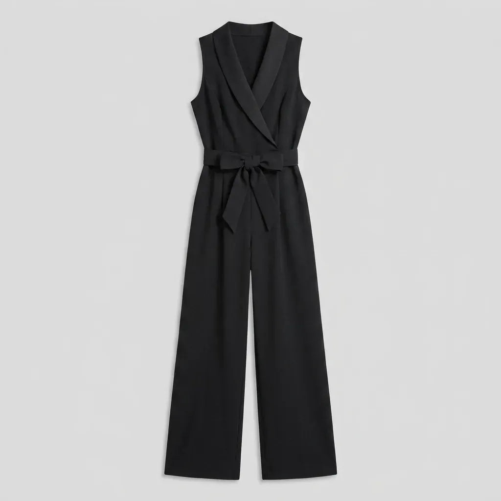 Tailored Jumpsuit with Wrap Detail Black 6