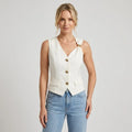 Tailored Waistcoat with Metal Buckle Detail White 4