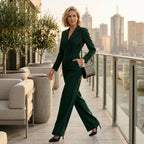 Tailored Wrap Jumpsuit Evening Style Dark Green 3