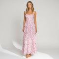 Tiered Chiffon Wedding Guest Dress Garden Party Pink 6