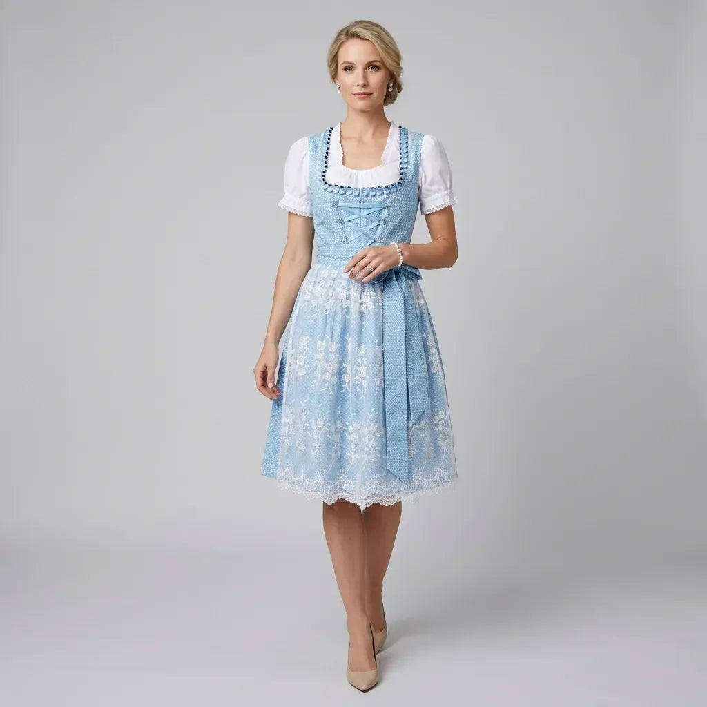 Traditional Oktoberfest Dress  Light Blue 3