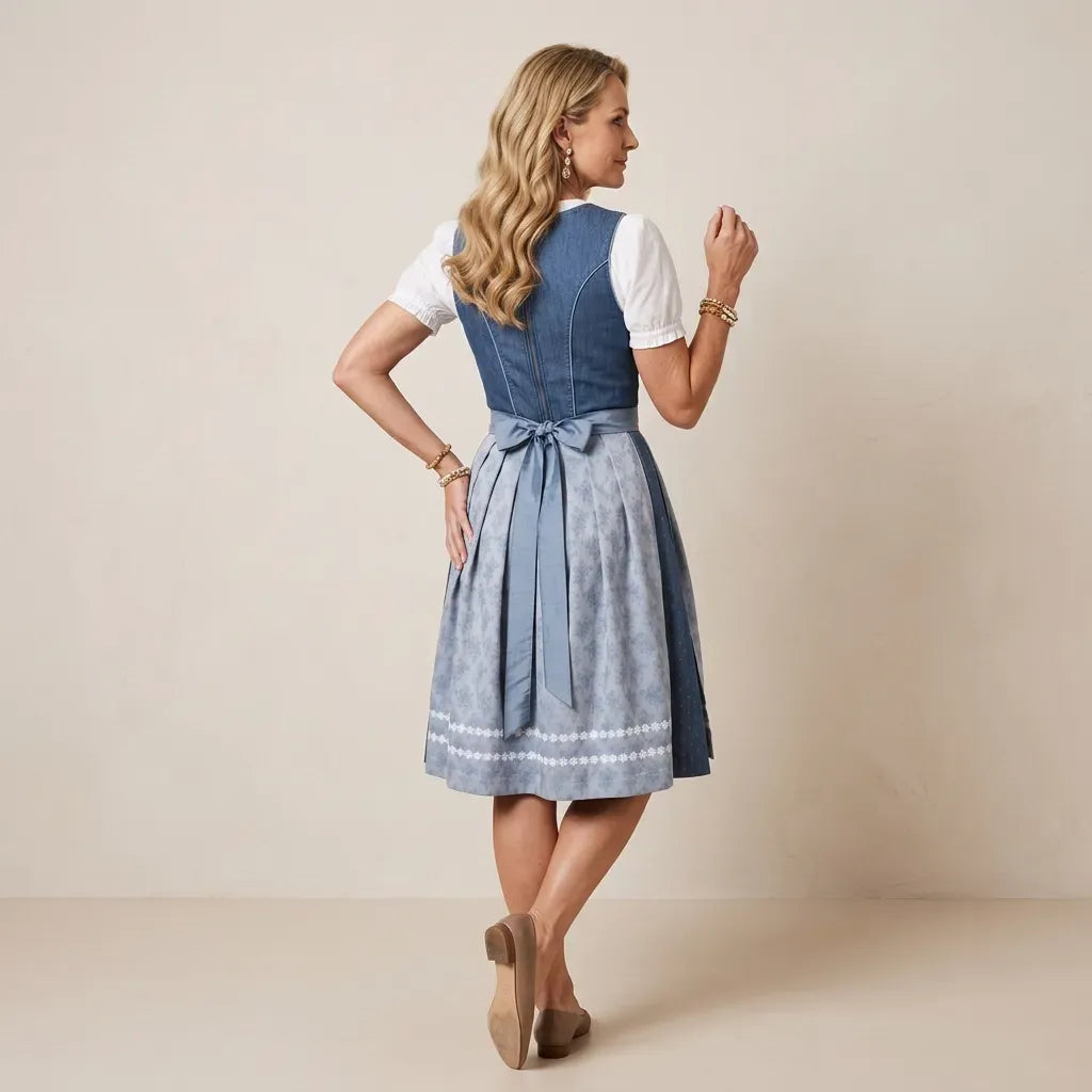 Traditional Oktoberfest Dress with Bodice Detail Blue 4