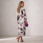 Two Piece Maxi Skirt Set with Crop Top Purple 1