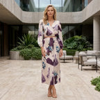 Two Piece Maxi Skirt Set with Crop Top Purple 2