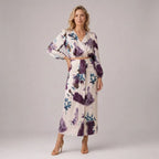 Two Piece Maxi Skirt Set with Crop Top Purple 3