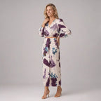 Two Piece Maxi Skirt Set with Crop Top Purple 4